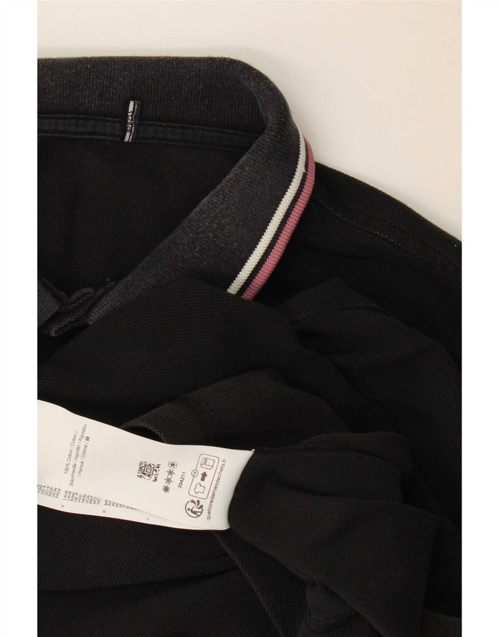Fred Perry Mens Polo Shirt Medium Black Cotton
