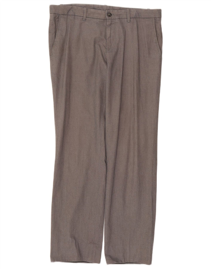 Gant Mens Straight Chino Trousers W33 L31 Grey Cotton
