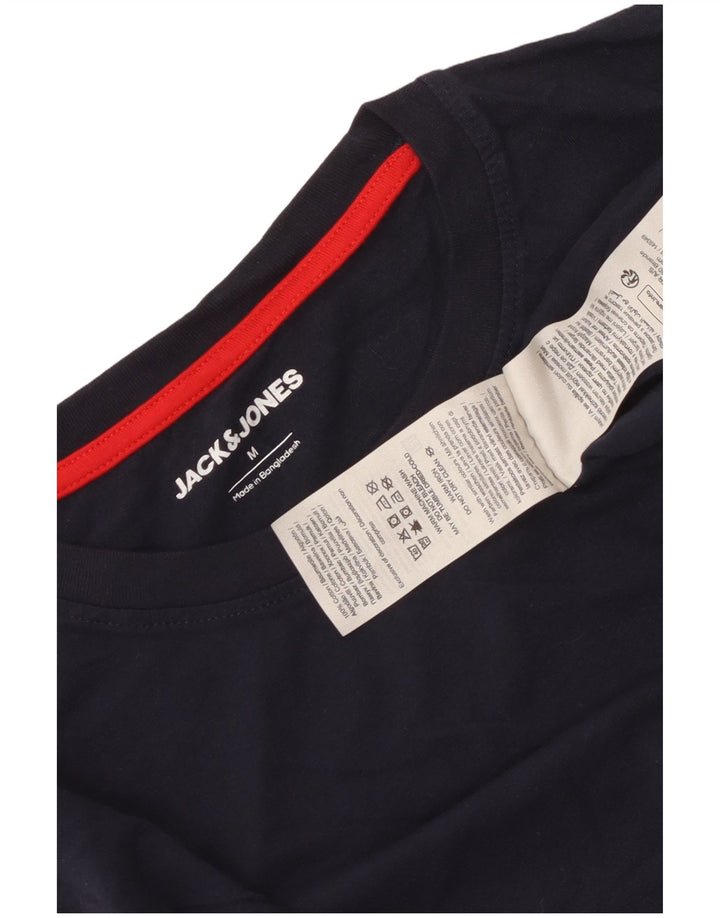 Jack & Jones Mens Top Long Sleeve Medium Navy Blue Cotton