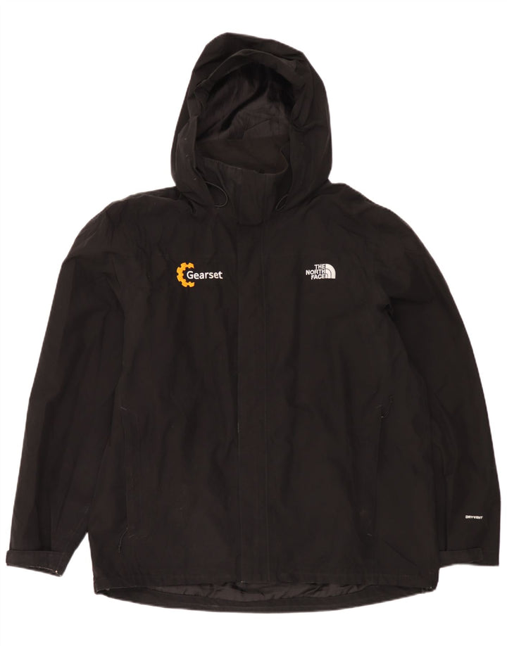 The North Face Mens Hooded Rain Jacket UK 42 XL Black Polyester
