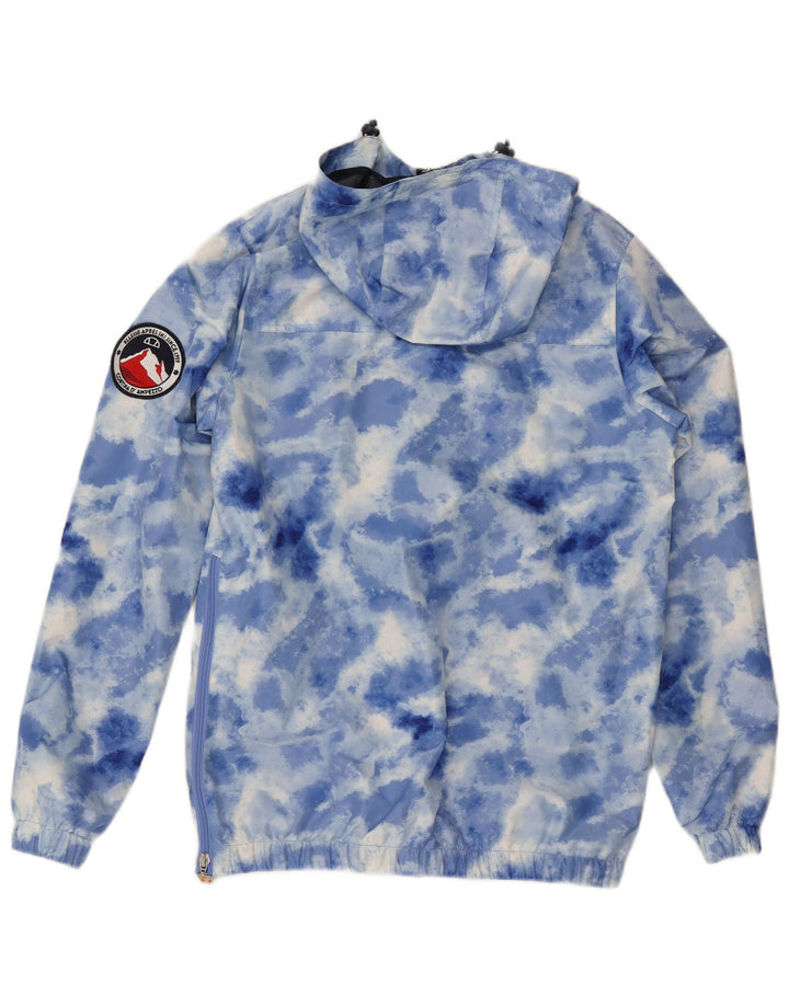 Ellesse Mens Hooded Pullover Rain Jacket UK 36 Small Blue Tie Dye Polyester