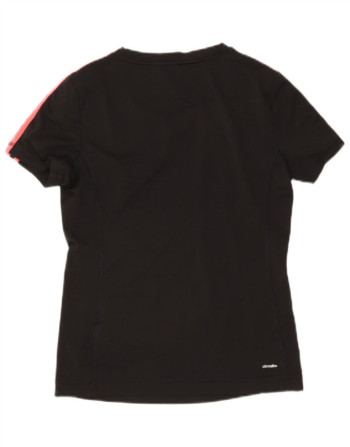 Adidas Womens Climalite T-Shirt Top UK 8/10 Small Black Polyester