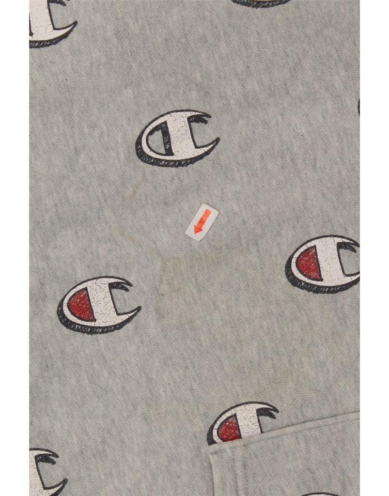 CHAMPION Mens Graphic Hoodie Jumper Large Grey Cotton Vintage Champion and Second-Hand Champion from Messina Hembry 