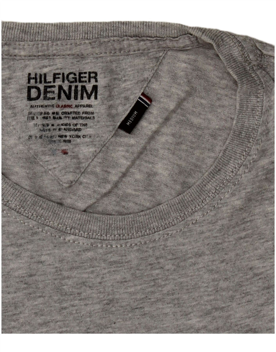 TOMMY HILFIGER Womens T-Shirt Top UK 14 Medium Grey Cotton