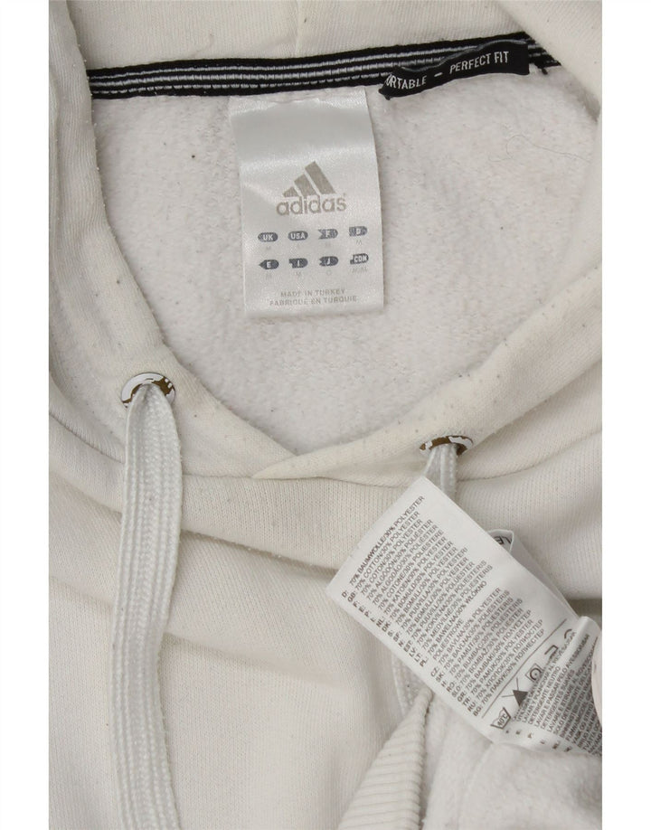 Adidas Mens Hoodie Jumper Medium White Cotton