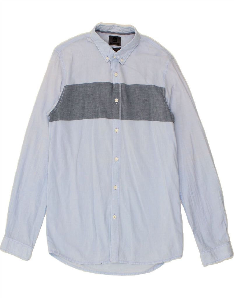 QUIKSILVER Mens Slim Fit Shirt 2XL Blue Colourblock Vintage Quiksilver and Second-Hand Quiksilver from Messina Hembry 