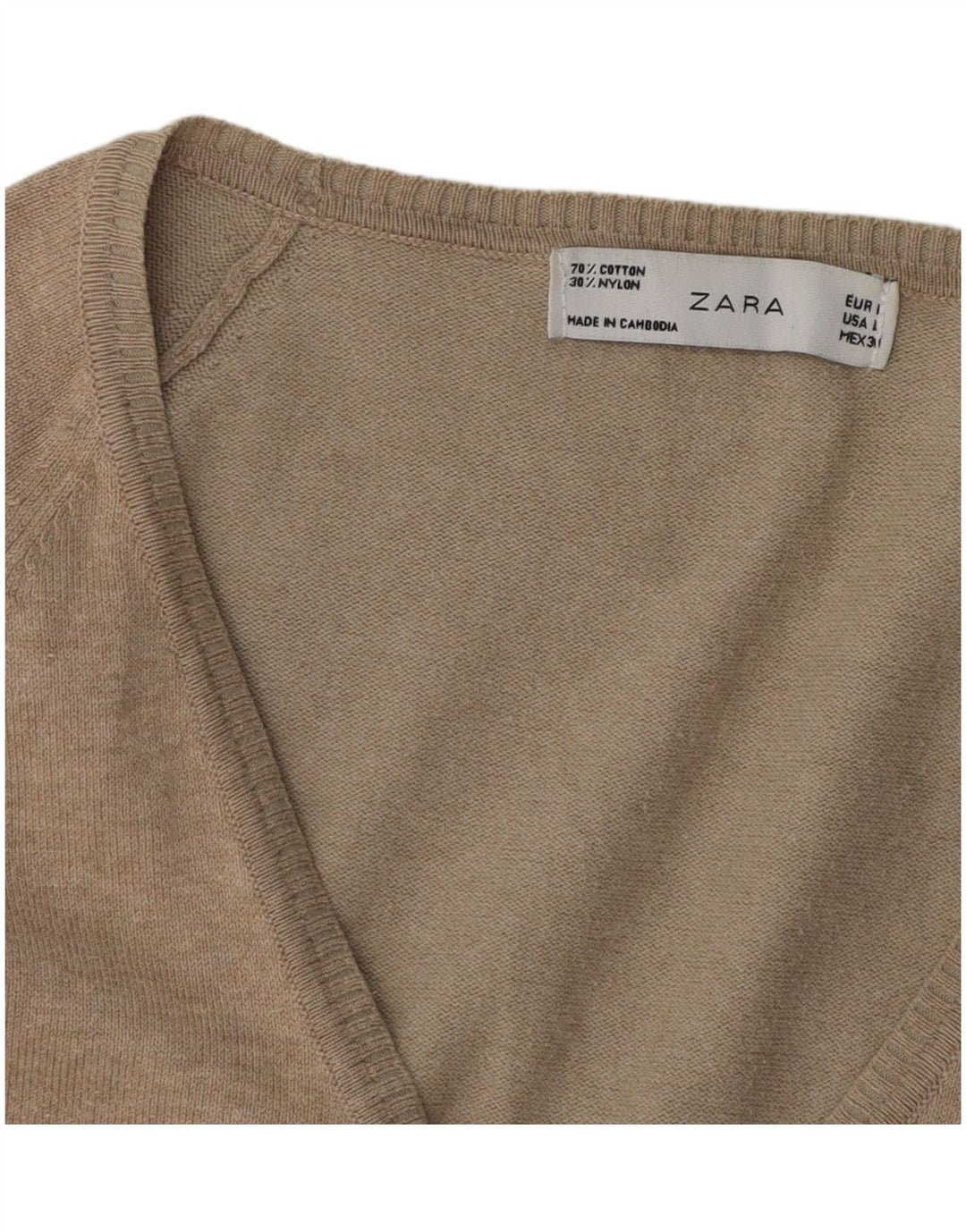 Zara Womens Cardigan Sweater UK 14 Large Grey Nylon