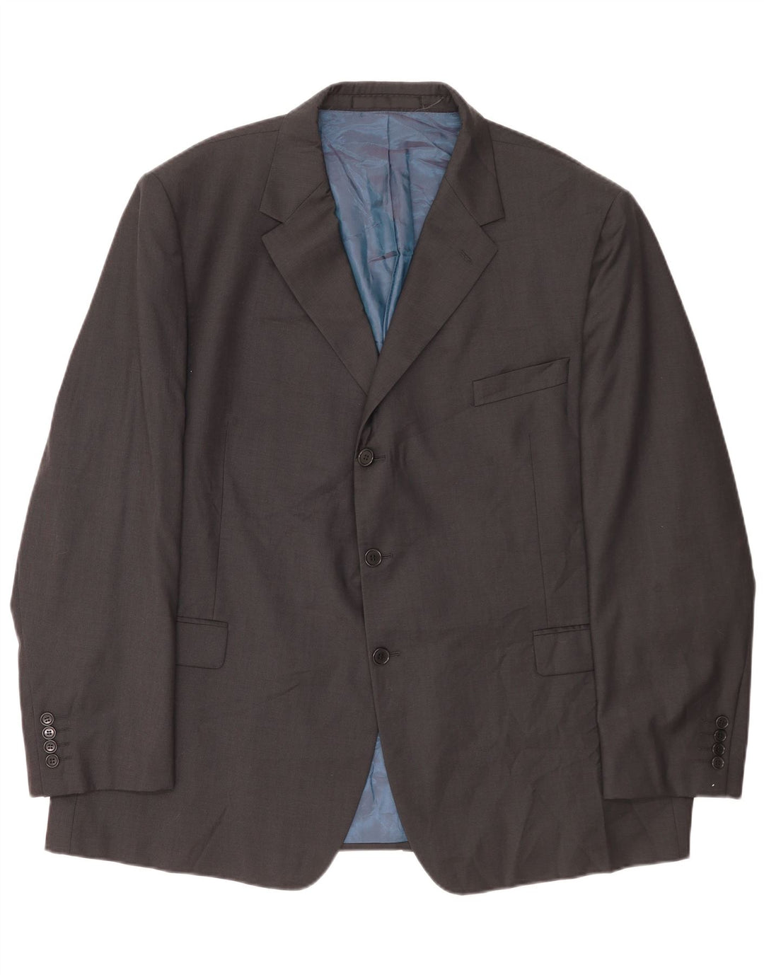 Marks & Spencer Mens 3 Button Blazer Jacket UK 52 3XL Grey Wool