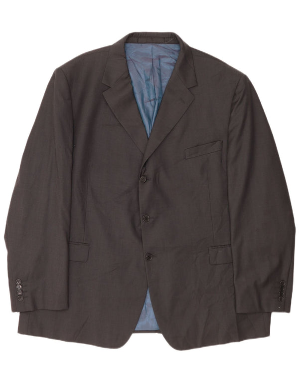 Marks & Spencer Mens 3 Button Blazer Jacket UK 52 3XL Grey Wool