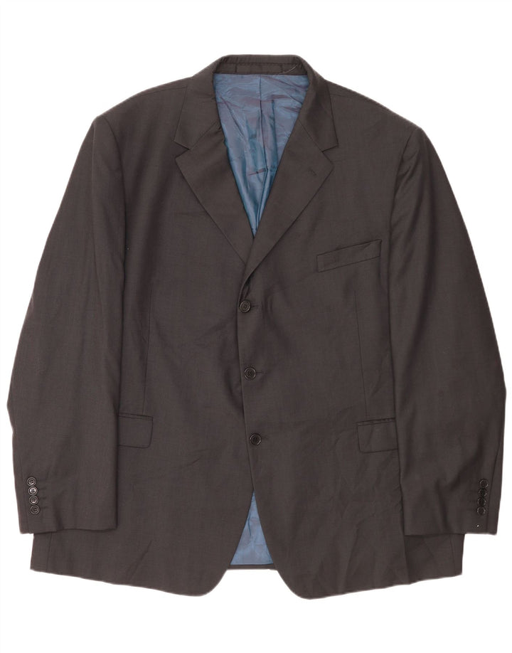 Marks & Spencer Mens 3 Button Blazer Jacket UK 52 3XL Grey Wool