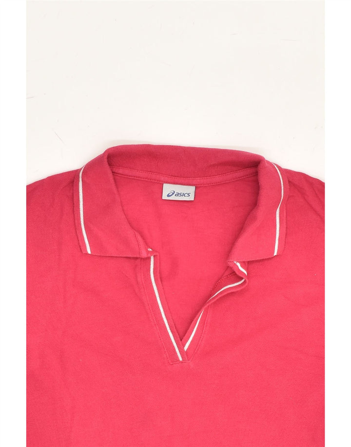 ASICS Womens Polo Shirt UK 12 Medium Pink | Vintage Asics | Thrift | Second-Hand Asics | Used Clothing | Messina Hembry 