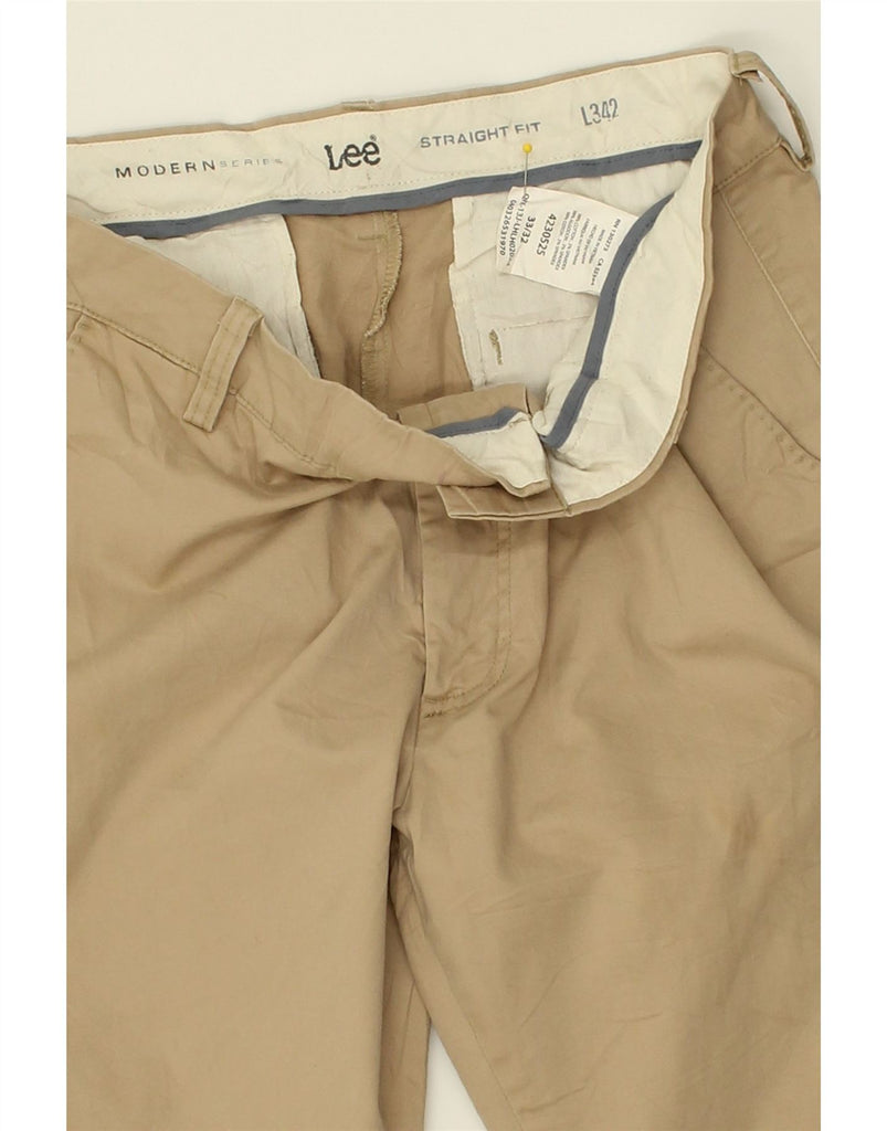 LEE Mens Straight Chino Trousers W33 L32 Beige Cotton | Vintage Lee | Thrift | Second-Hand Lee | Used Clothing | Messina Hembry 