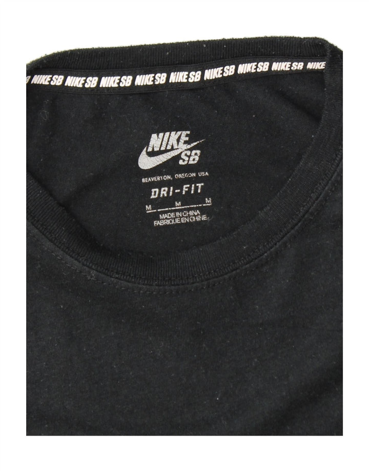 NIKE Mens Dri Fit Graphic T-Shirt Top Medium Black Polyester Vintage Nike and Second-Hand Nike from Messina Hembry 