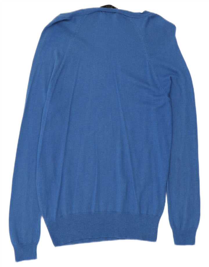 MOSSIMO Womens Boat Neck Jumper Sweater UK 14 Large Blue Nylon