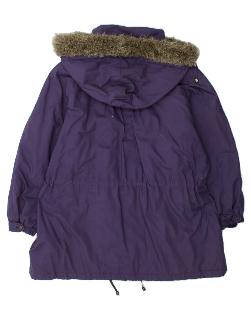 NEW FAST Womens Hooded Windbreaker Coat UK 20 2XL Purple Polyester Vintage New Fast and Second-Hand New Fast from Messina Hembry 