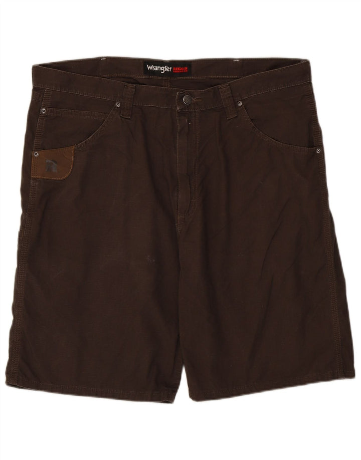 Wrangler Mens Cargo Shorts W38 XL Brown Cotton