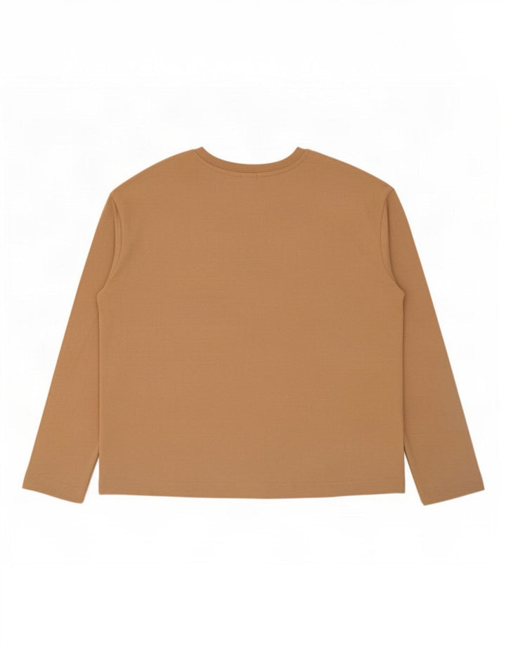 John Lewis Womens Oversized Top Long Sleeve UK 12 Medium Beige Cotton