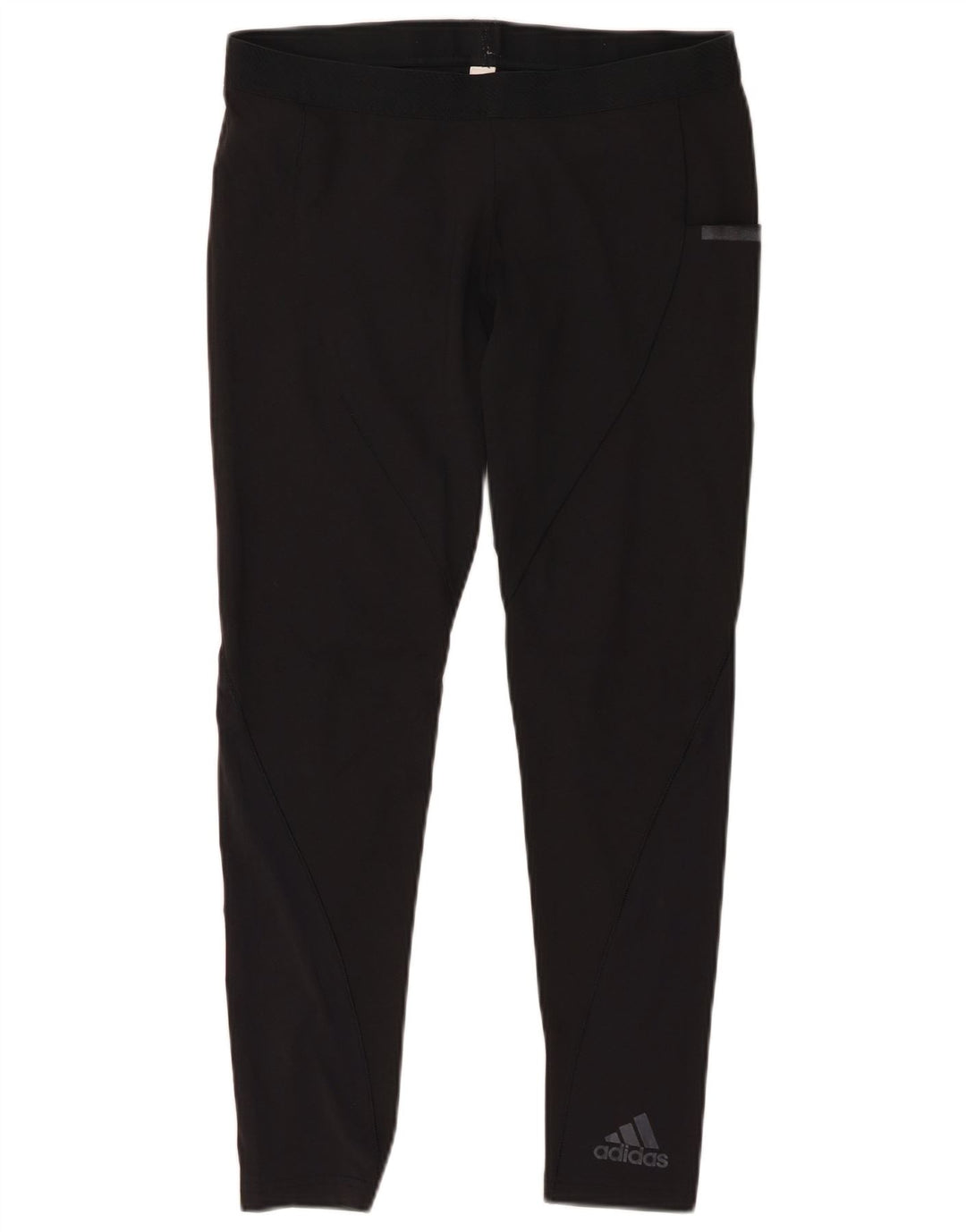 ADIDAS Womens Crop Leggings UK 12 Medium Black Nylon