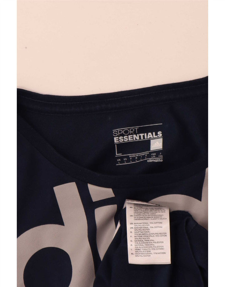 Adidas Mens Climalite Graphic T-Shirt Top Large Navy Blue