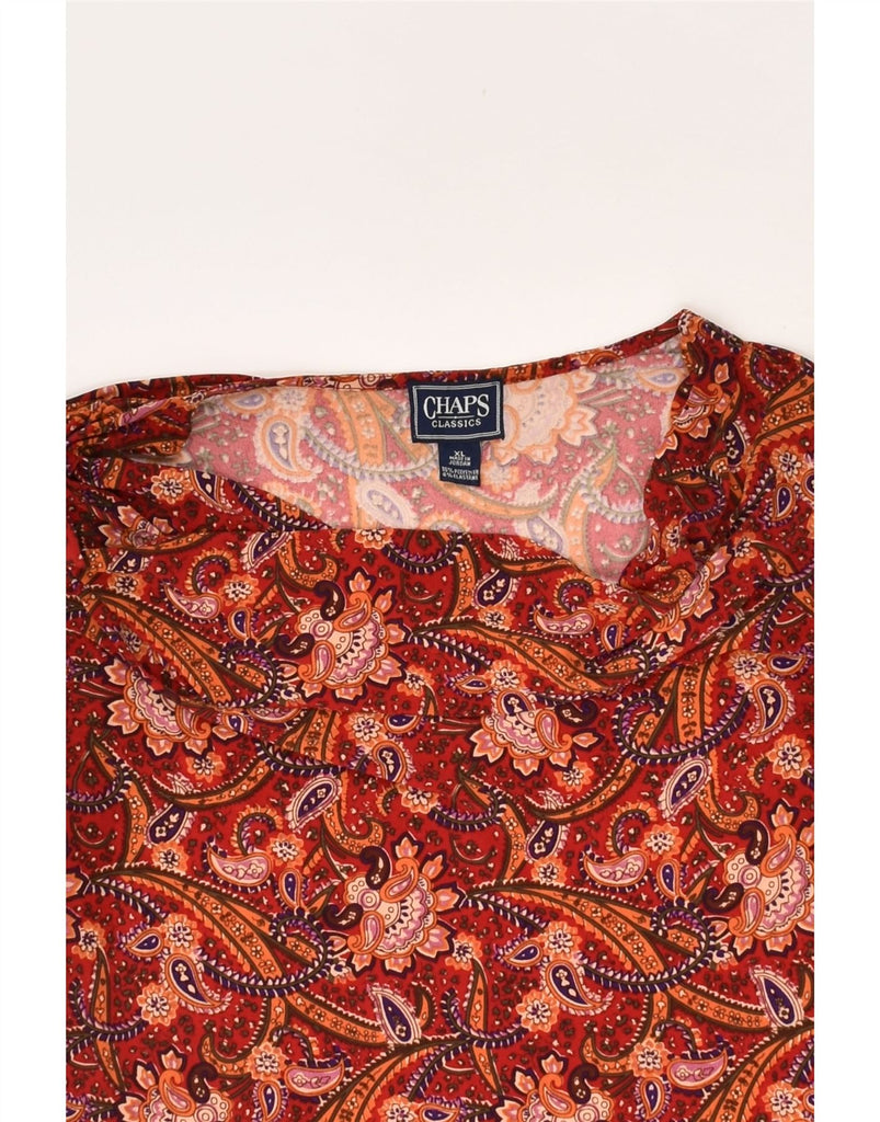 CHAPS Womens Blouse Top UK 18 XL Brown Paisley Polyester | Vintage Chaps | Thrift | Second-Hand Chaps | Used Clothing | Messina Hembry 