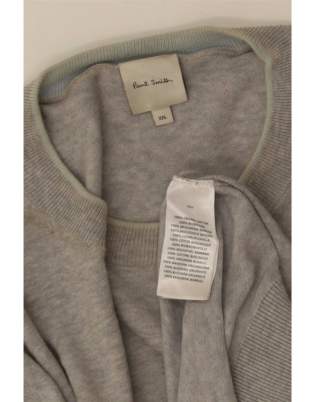 Paul Smith Mens Crew Neck Jumper Sweater 2XL Grey Cotton