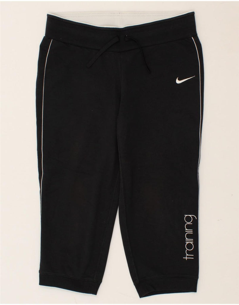 NIKE Womens Dri Fit Capri Tracksuit Trousers Joggers UK 8/10 Small Black | Vintage Nike | Thrift | Second-Hand Nike | Used Clothing | Messina Hembry 