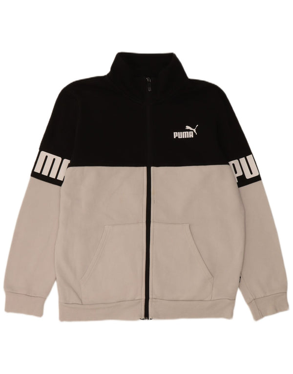 Puma Mens Graphic Tracksuit Top Jacket Medium Black Colourblock Cotton