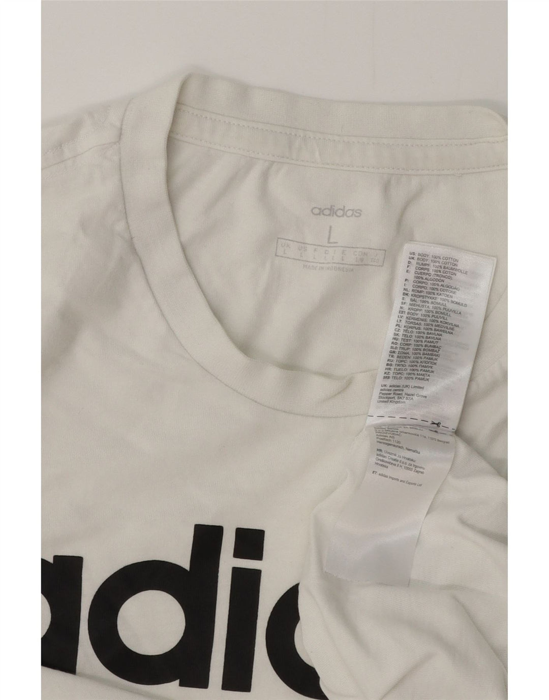 ADIDAS Mens Graphic T-Shirt Top Large White Cotton