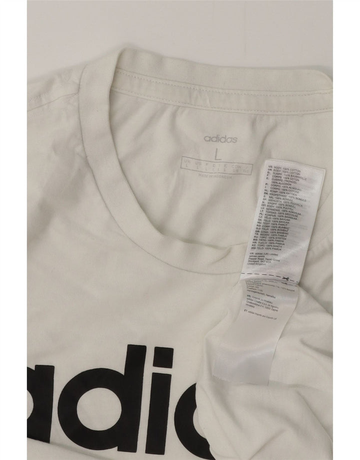 ADIDAS Mens Graphic T-Shirt Top Large White Cotton