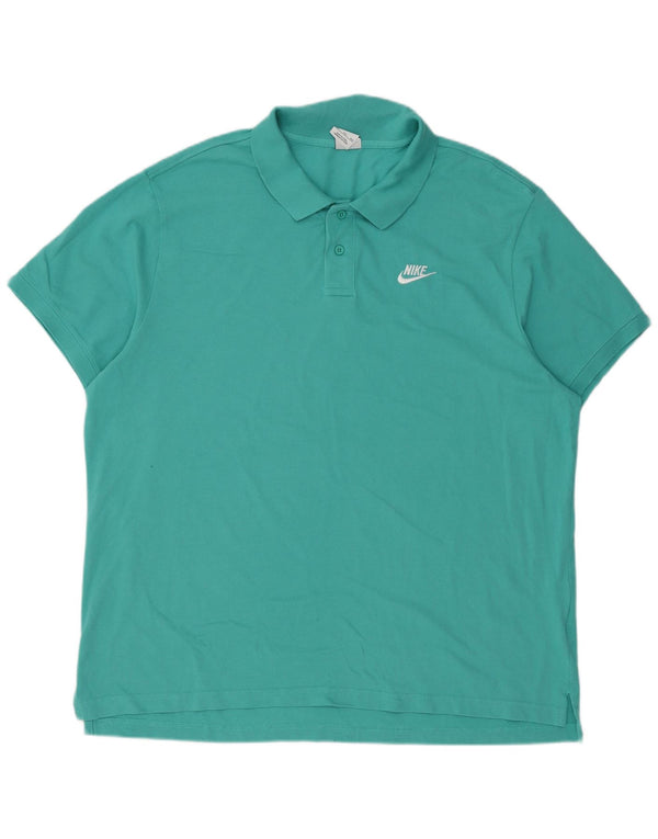 Nike Mens Polo Shirt 2XL Turquoise Cotton