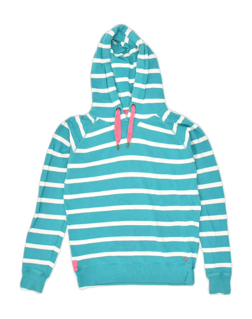 JOULES Womens Hoodie Jumper UK 10 Small  Blue Striped Cotton | Vintage Joules | Thrift | Second-Hand Joules | Used Clothing | Messina Hembry 