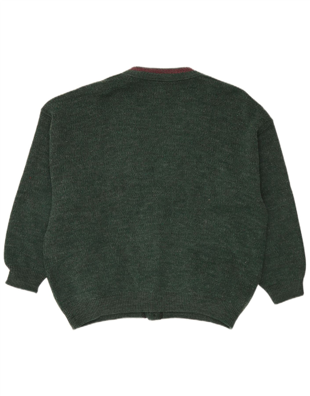 Vintage Mens Cardigan Sweater XL Green Wool
