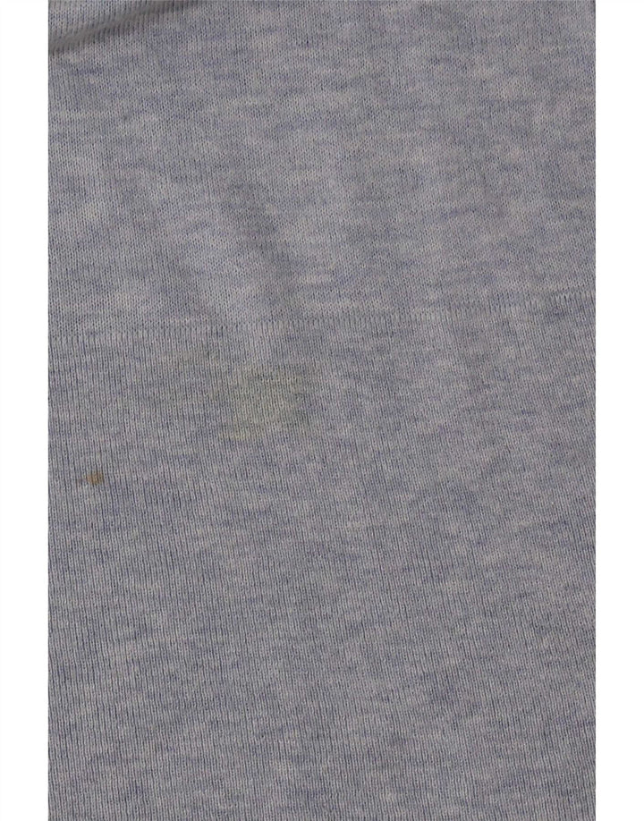 Marks & Spencer Womens Top Long Sleeve UK 12 Medium Blue Cotton