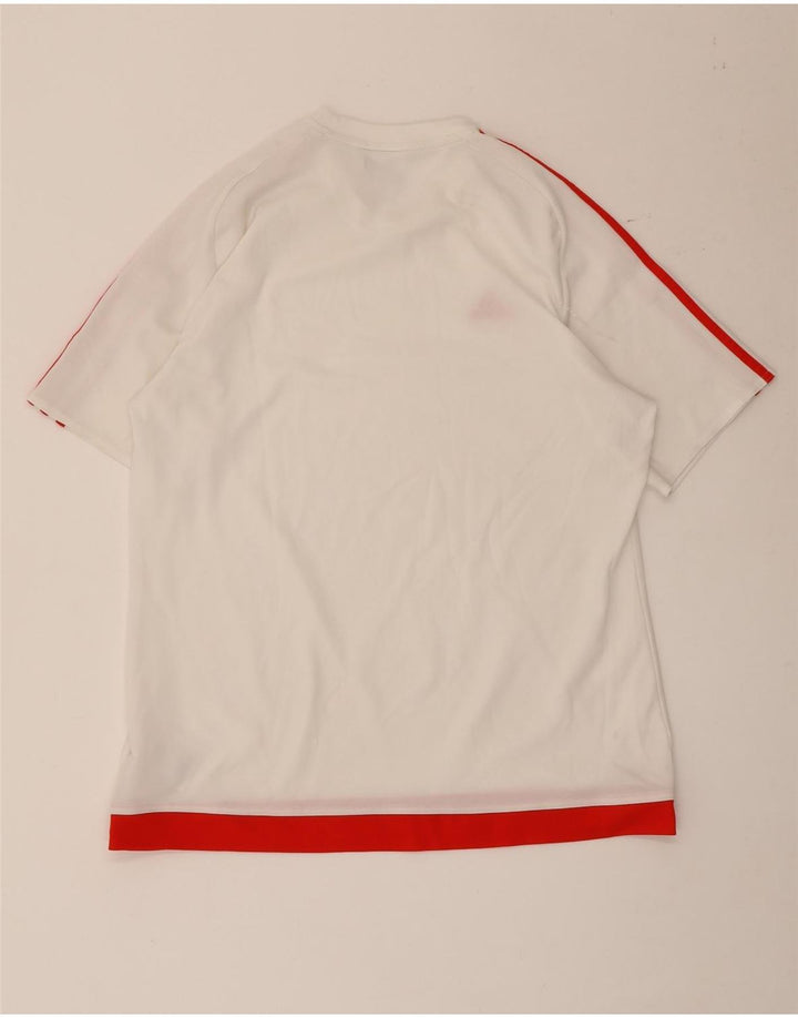 Adidas Mens Climalite T-Shirt Top Large White Colourblock Polyester
