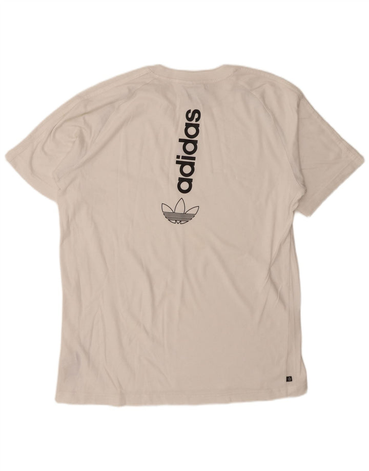ADIDAS Mens Graphic T-Shirt Top Large White Cotton