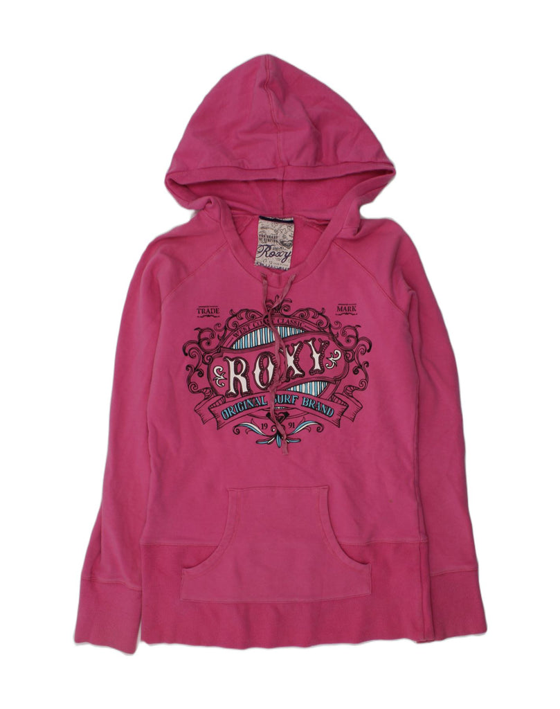 ROXY Girls Graphic Hoodie Jumper 11-12 Years Pink Cotton | Vintage Roxy | Thrift | Second-Hand Roxy | Used Clothing | Messina Hembry 