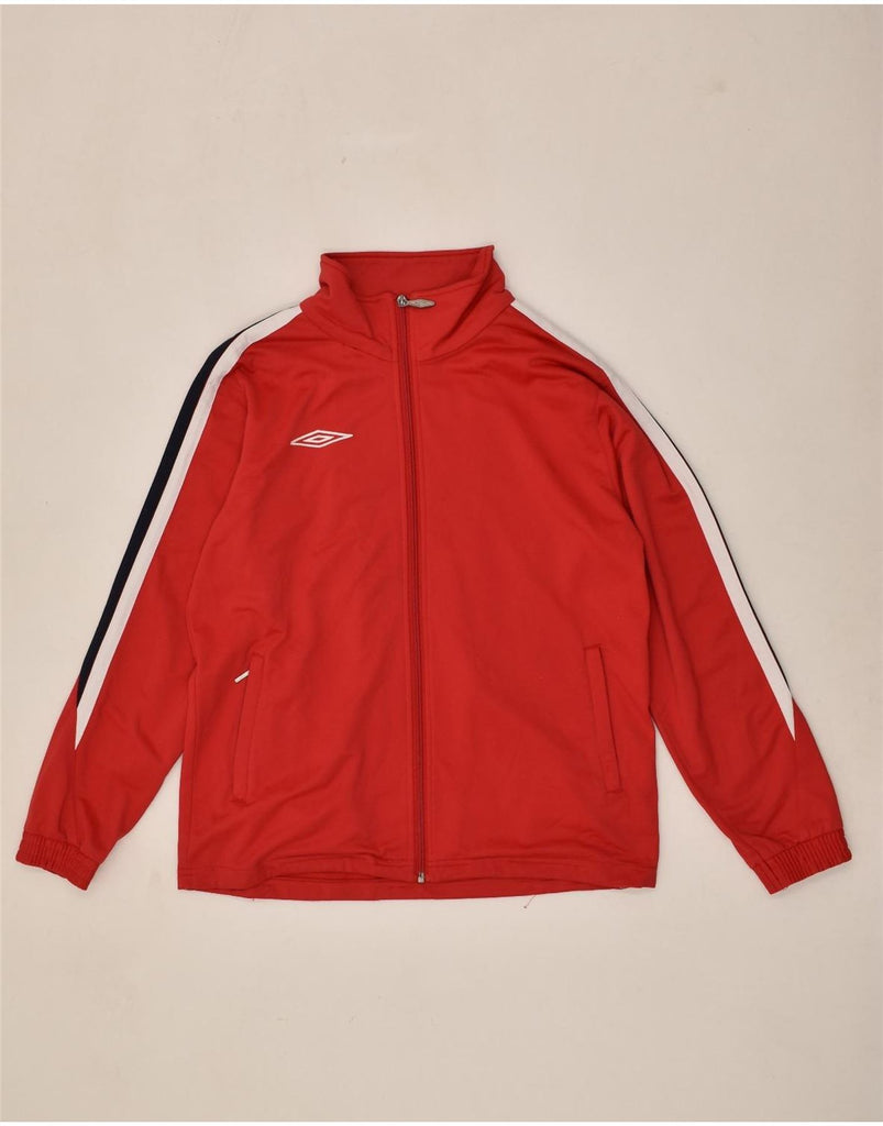 UMBRO Mens Tracksuit Top Jacket Small Red Striped Polyester | Vintage Umbro | Thrift | Second-Hand Umbro | Used Clothing | Messina Hembry 