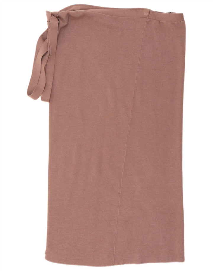 Zara Womens Knit Wrap Skirt Medium W28 Brown Viscose