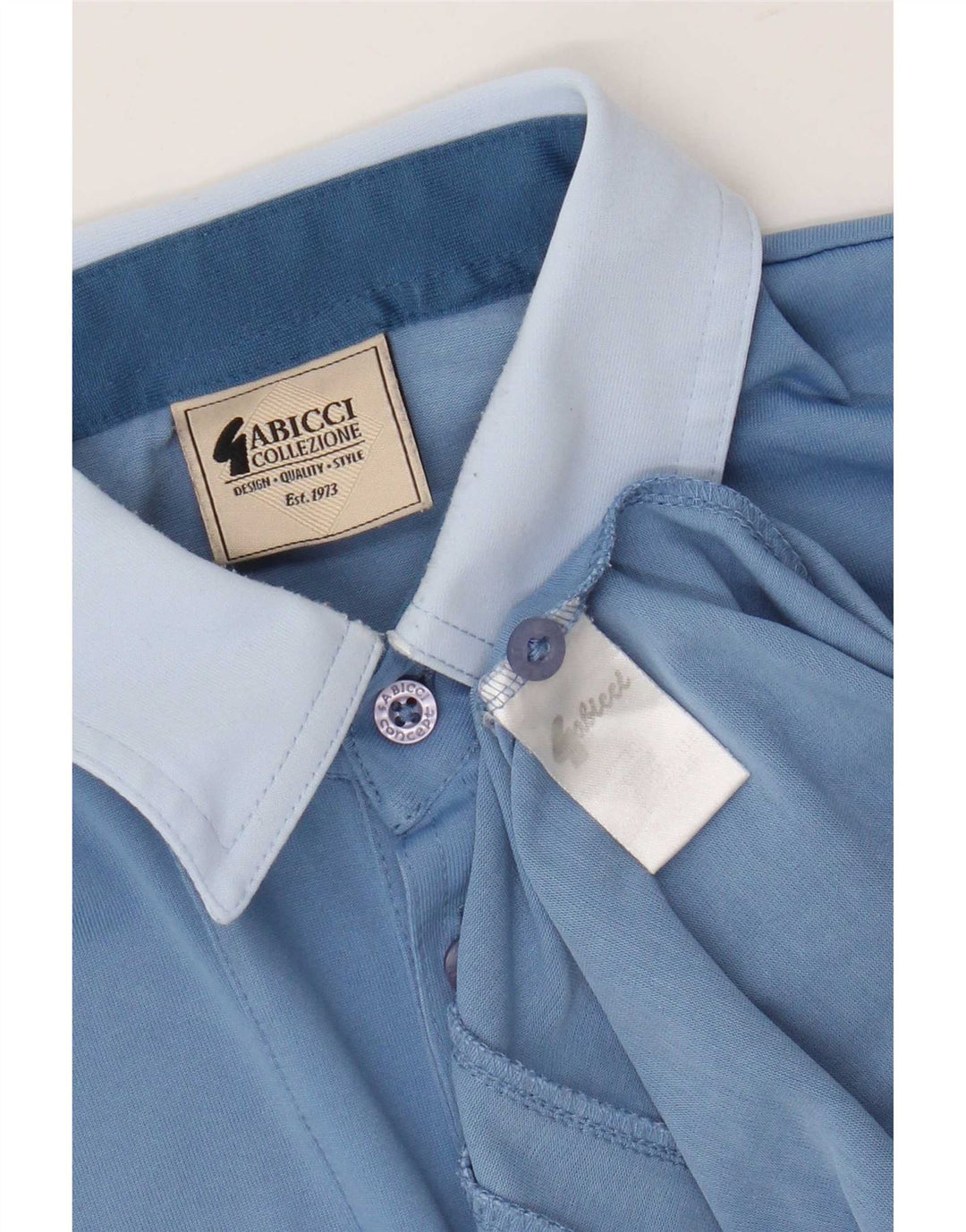 Gabicci Mens Polo Shirt Medium Blue Colourblock Cotton