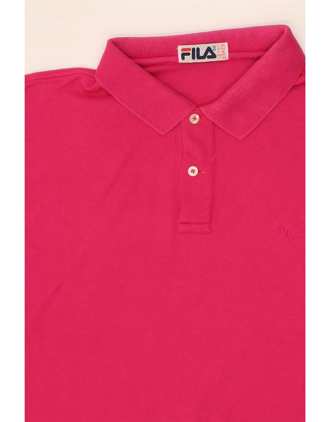 FILA Mens Polo Shirt IT 54 XL Pink Cotton Vintage Fila and Second-Hand Fila from Messina Hembry 