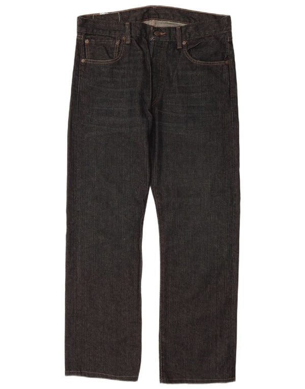 LEVI'S Mens 501 Straight Jeans W34 L30 Navy Blue Cotton