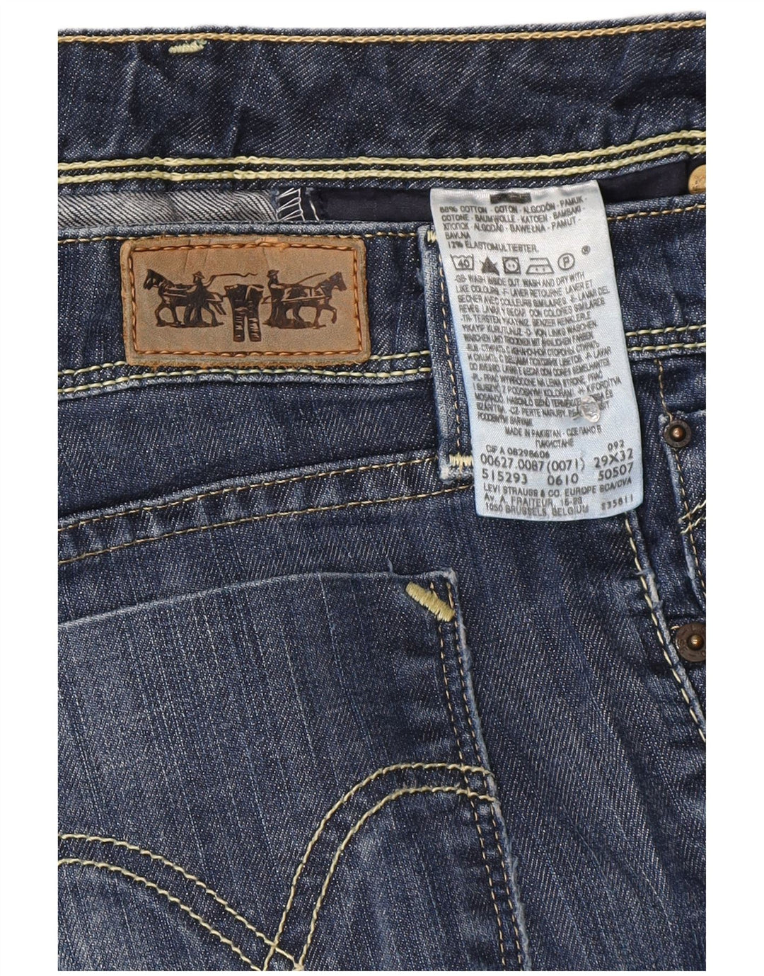 Levi's Womens 627 Straight Jeans W29 L28 Navy Blue Cotton