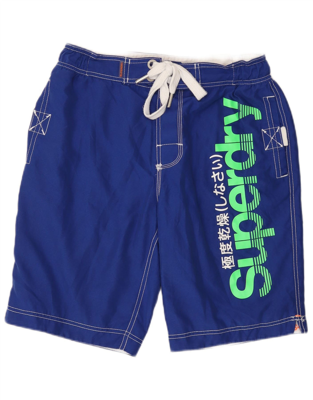 Superdry Mens Graphic Swimming Shorts Medium Blue Polyester