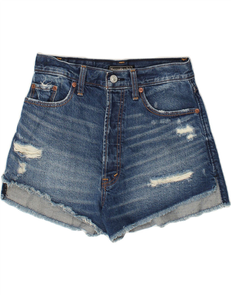 ABERCROMBIE & FITCH Womens Distressed Denim Shorts W25 XS Blue | Vintage Abercrombie & Fitch | Thrift | Second-Hand Abercrombie & Fitch | Used Clothing | Messina Hembry 