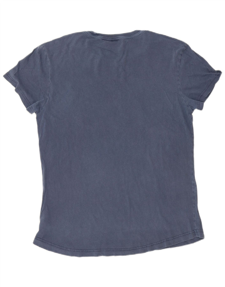 G-Star Mens T-Shirt Top Medium Blue Cotton