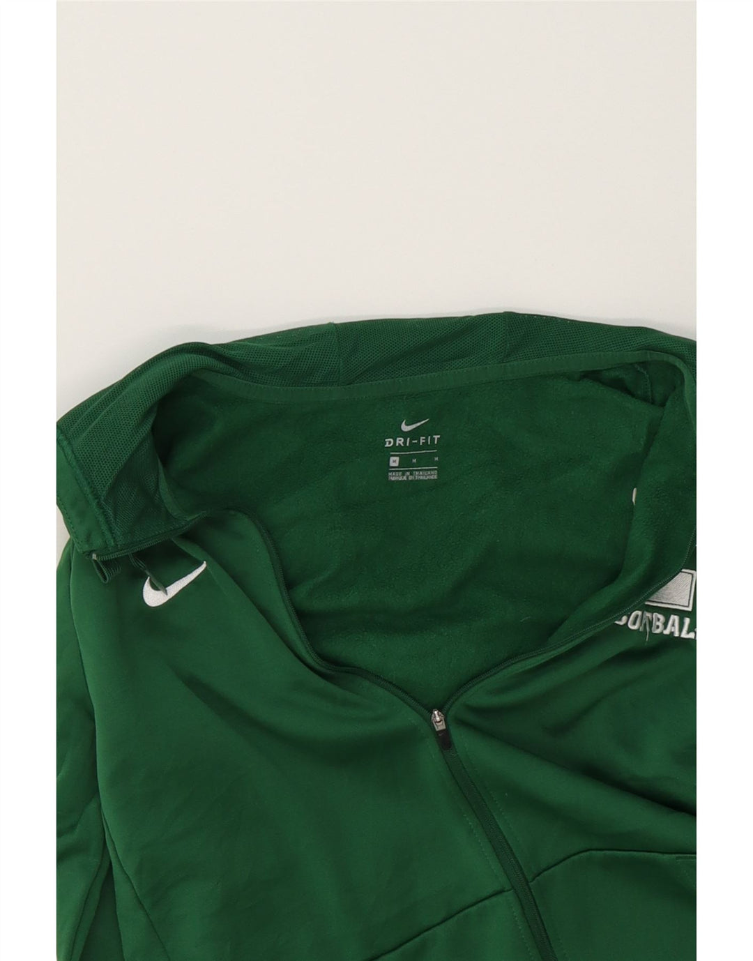 NIKE Womens Dri Fit Zip Hoodie Sweater UK 14 Medium Green Polyester Vintage Nike and Second-Hand Nike from Messina Hembry 