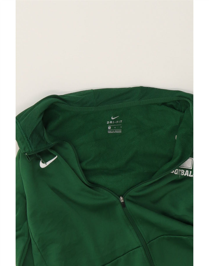 NIKE Womens Dri Fit Zip Hoodie Sweater UK 14 Medium Green Polyester Vintage Nike and Second-Hand Nike from Messina Hembry 