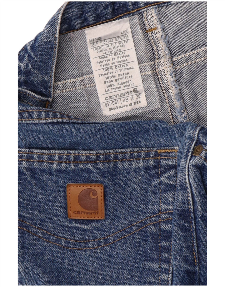 Carhartt Mens Tapered Jeans  W48 L32 Blue Cotton