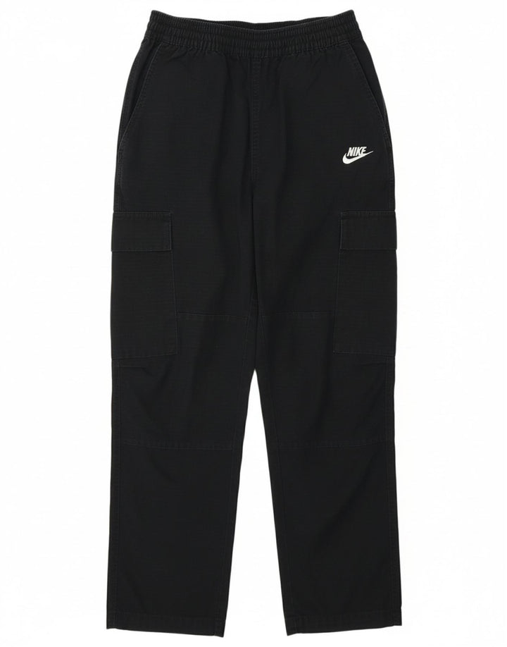 NIKE Womens Straight Cargo Trousers UK 4 XS  Black Cotton