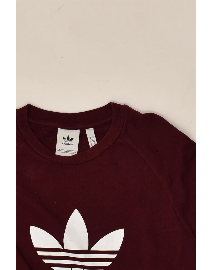 ADIDAS Mens Graphic Sweatshirt Jumper Medium Burgundy Cotton | Vintage Adidas | Thrift | Second-Hand Adidas | Used Clothing | Messina Hembry 